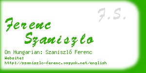 ferenc szaniszlo business card